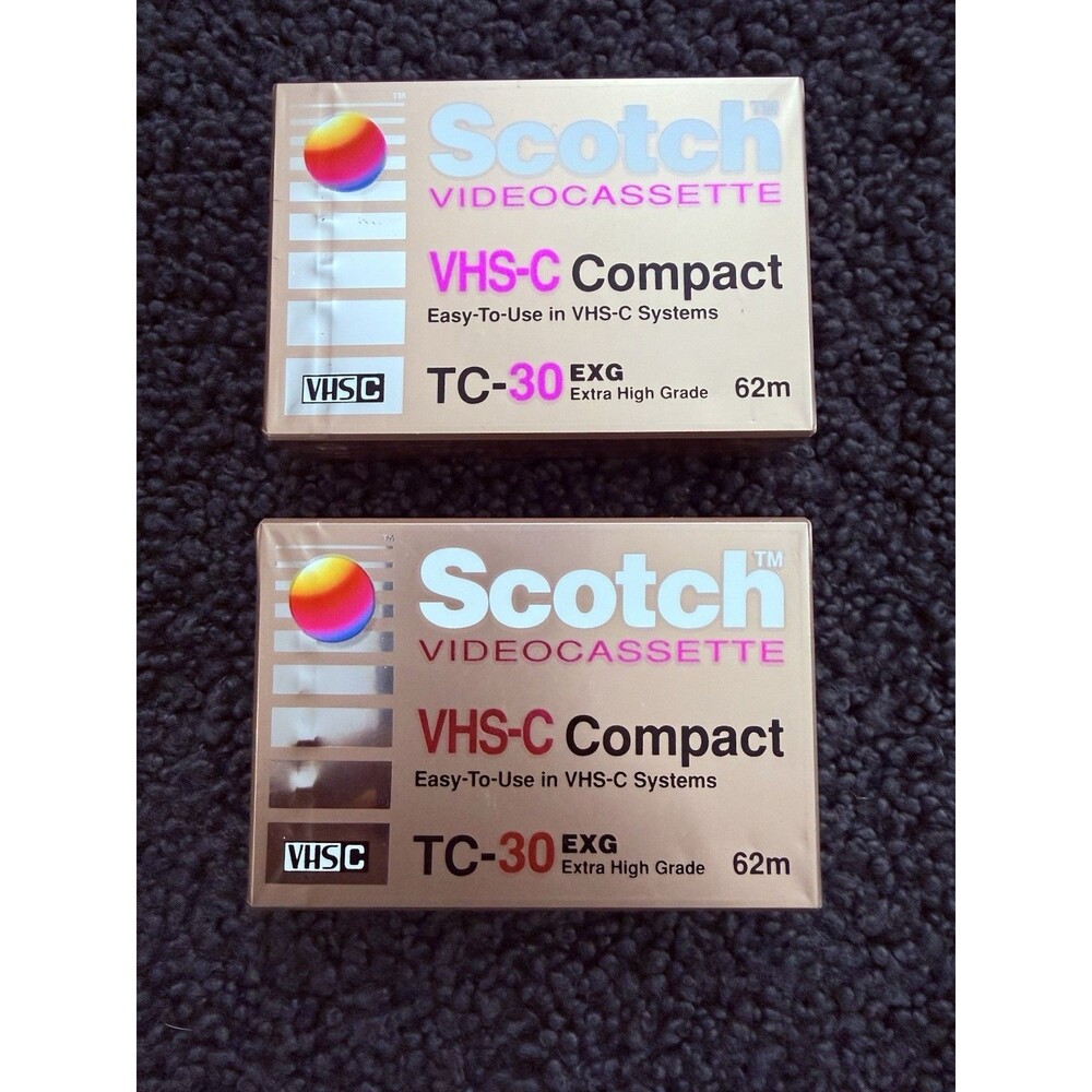 Scotch 3M EXG Extra High Grade TC-20 VHS-C Compact Videocassette New Lot Of 2